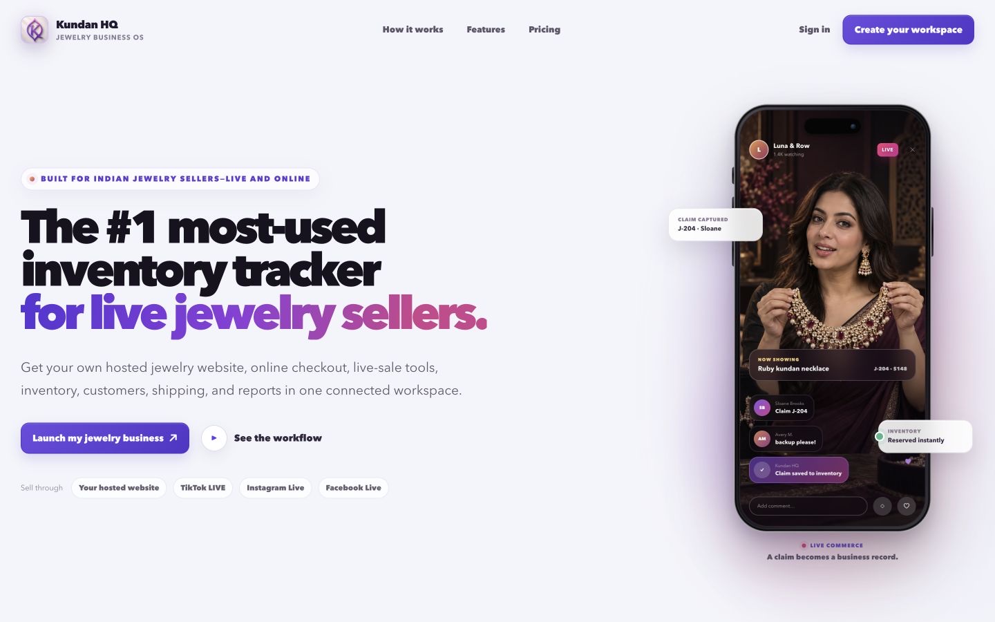 Kundan HQ website homepage