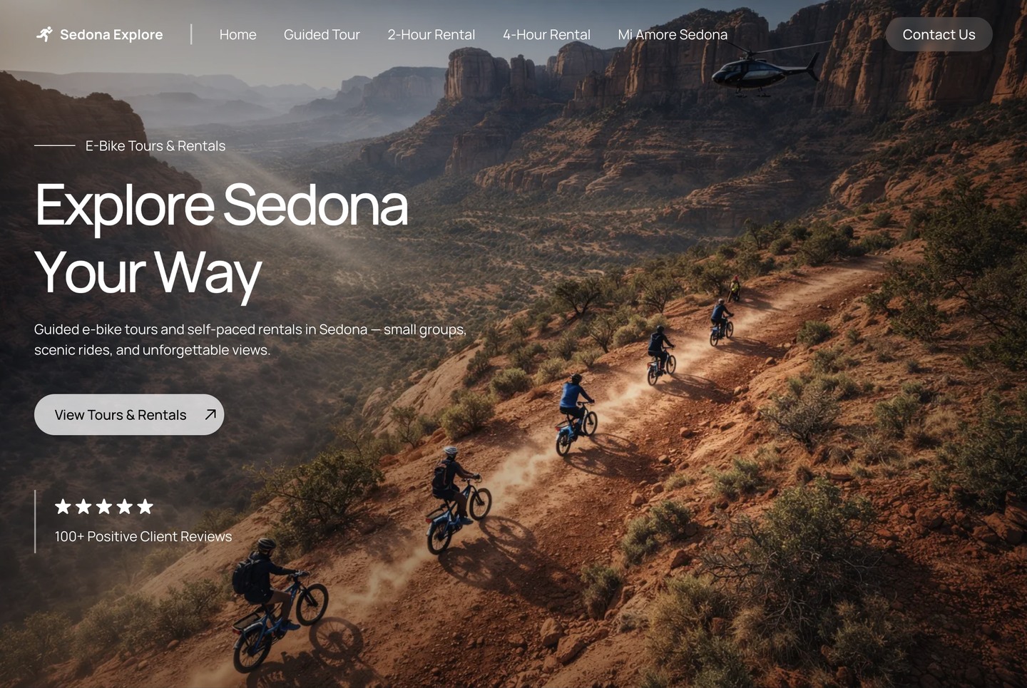 Sedona Explore homepage in the Framer demo